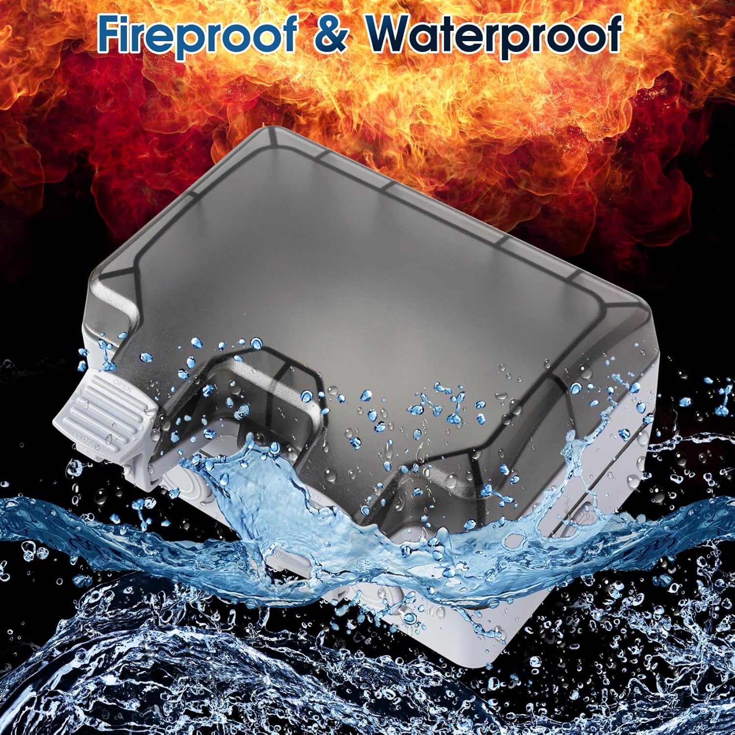 Outdoor Outlet Box Waterproof with On-Off Switch and Indicator Light,15A 250V Outdoor Waterproof Plug Socket,Outdoor Power Outlet Box,Waterproof Ip66 Power Outlet,NEMA 5-15 Duplex Receptacle