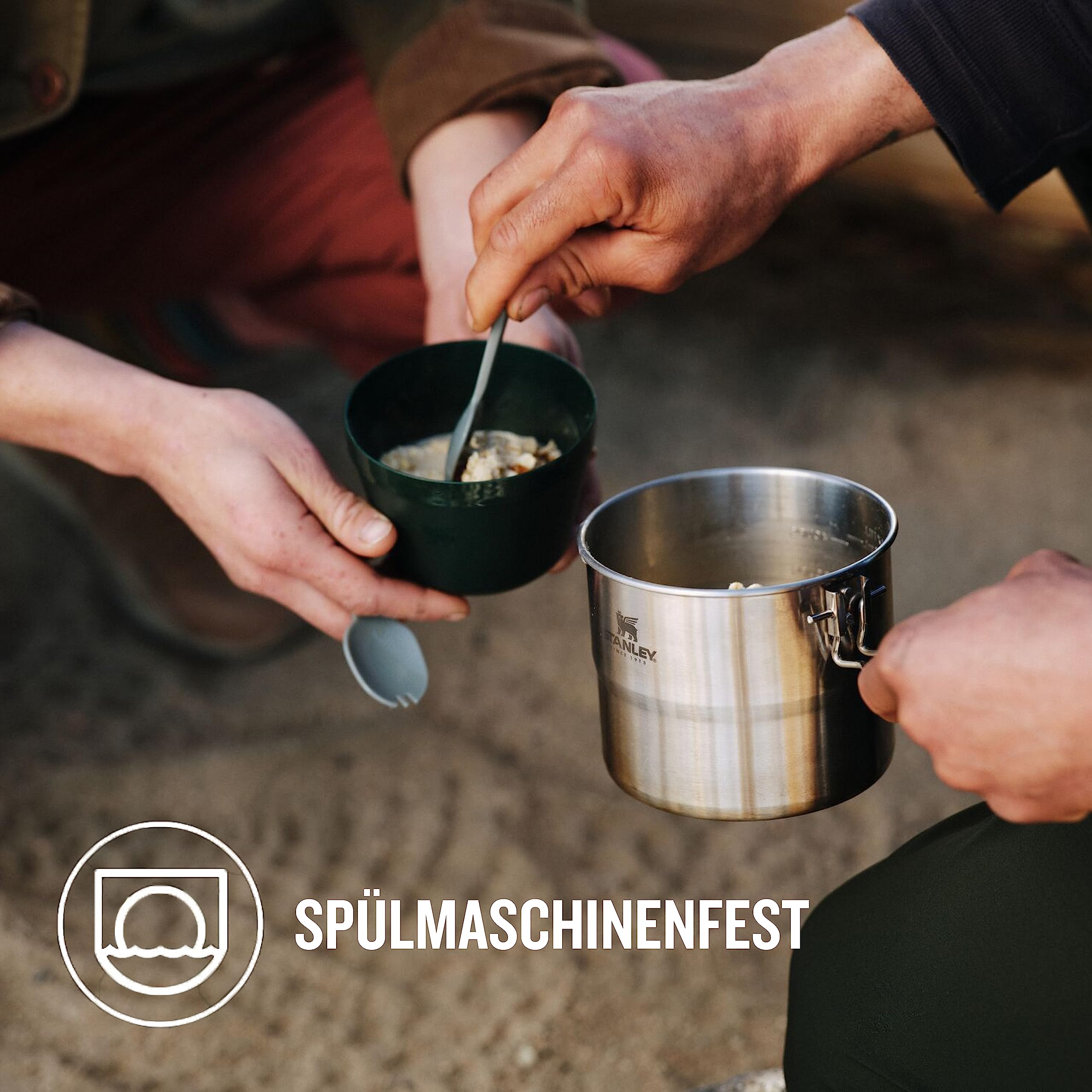 Stanley Adventure All-In-One Kampingkochset – Leichtes 6 bis 9-teiliges Outdoor Kochset aus Rostfreiem Edelstahl - Camping Geschirr - Ideal zum Backpacken, Wandern oder Zelten - Spülmaschinenfest