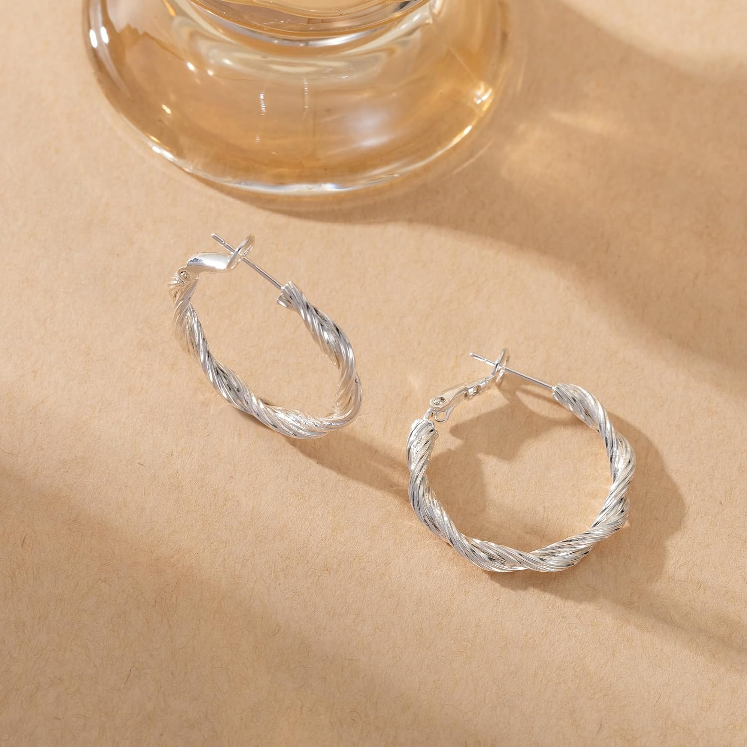 Lightweight Twisted Hoop Earring Hypoallergenic 925 Sterling Silver Twist Earring for Women Trendy 14k Gold Plated Braided Hoop Earrings Gift for Chrismas Birthday 20/30/40mm - Image 7