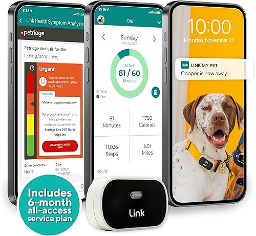 Link GPS Dog Tracker + monitor de actividad Herramientas de entrenamiento, rastreador de salud, impermeable, linterna, ligero, almacenamiento de