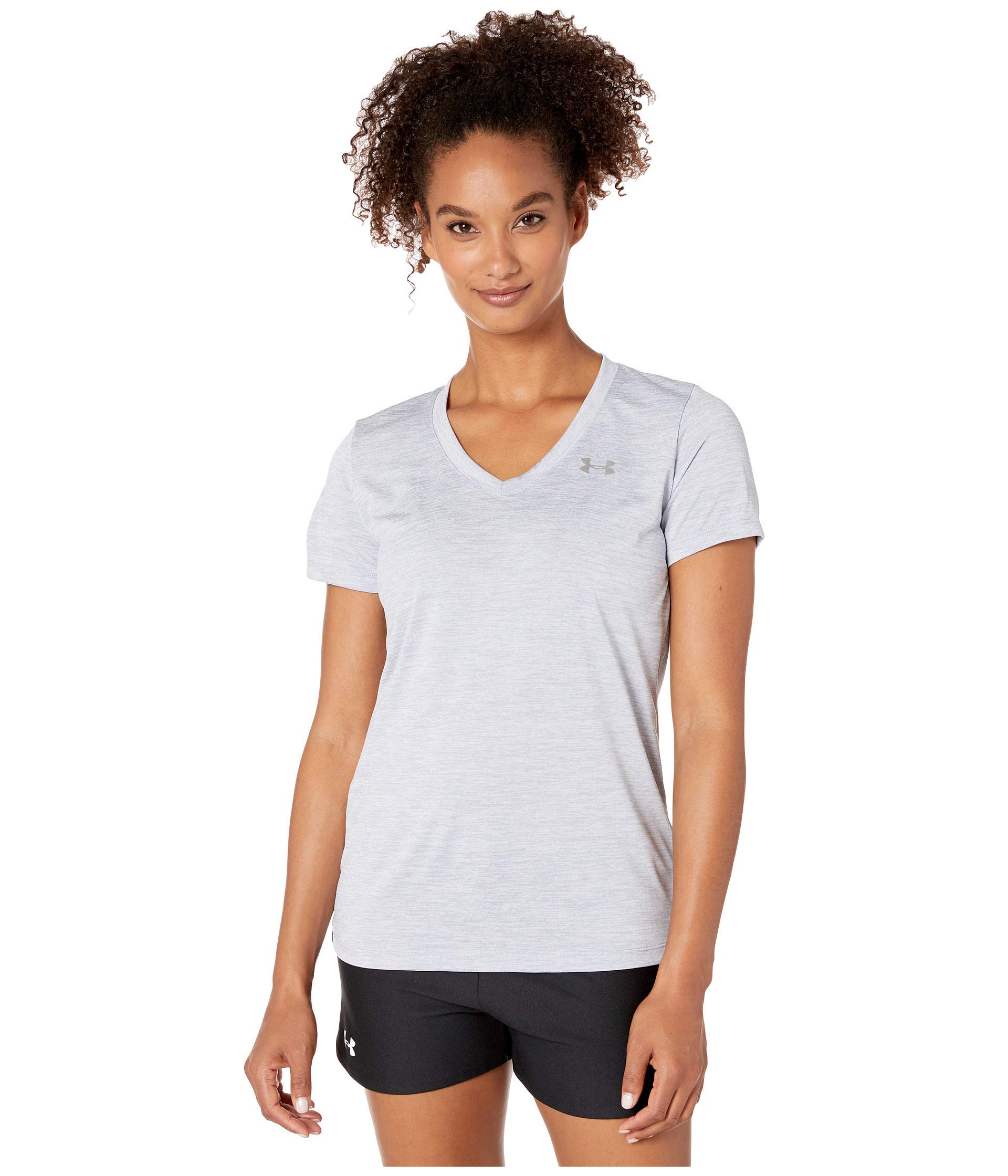 Under Armour Womens Tech V-Neck Twist Short-Sleeve T-Shirt