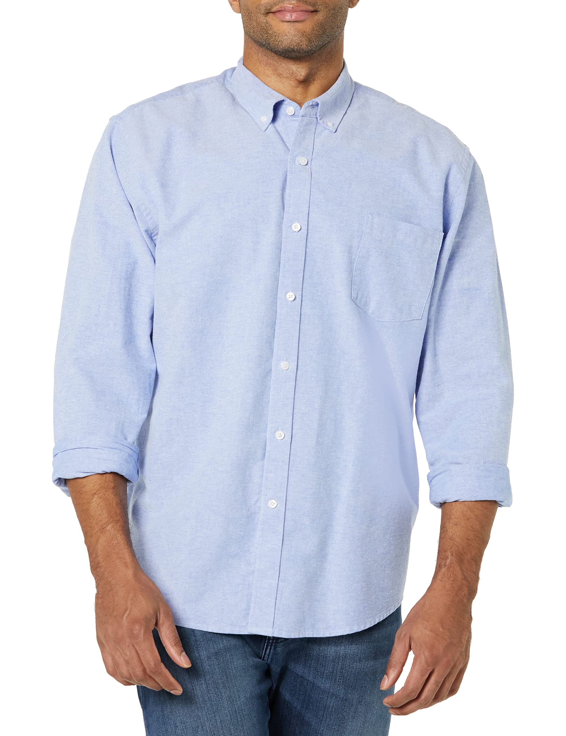 Amazon Essentials Slim-Fit Dress Shirts for Men - Long-Sleeve Pocket Button-Down Oxford Shirt