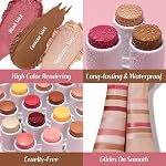 KIMUSE Face Sticks Trio, Cream Blush & Highlighter & Contour Stick for Sculpt the Cheeks, Long Lasting Cream Contour Stick Trio for Face Makeup, with Brush (Quartz Rose-Brush)