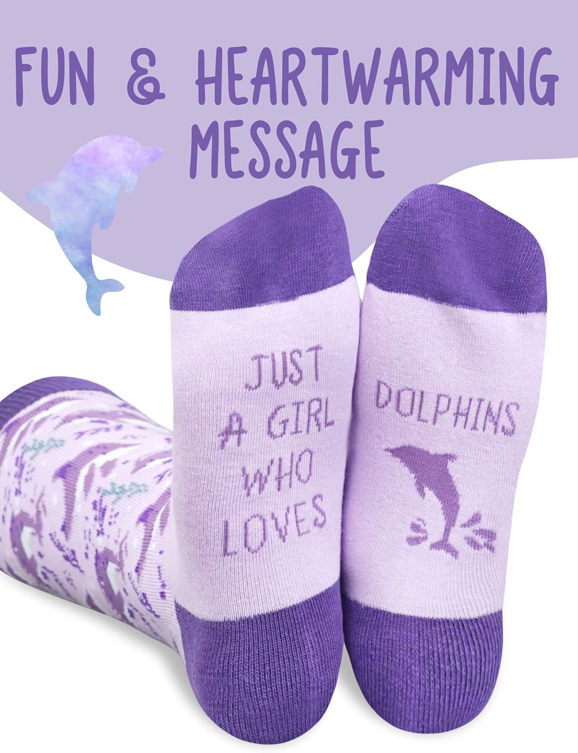 InnoBeta Dolphin Socks for Women, Girls, Just A Girl Who Loves Dolphins - Image 3