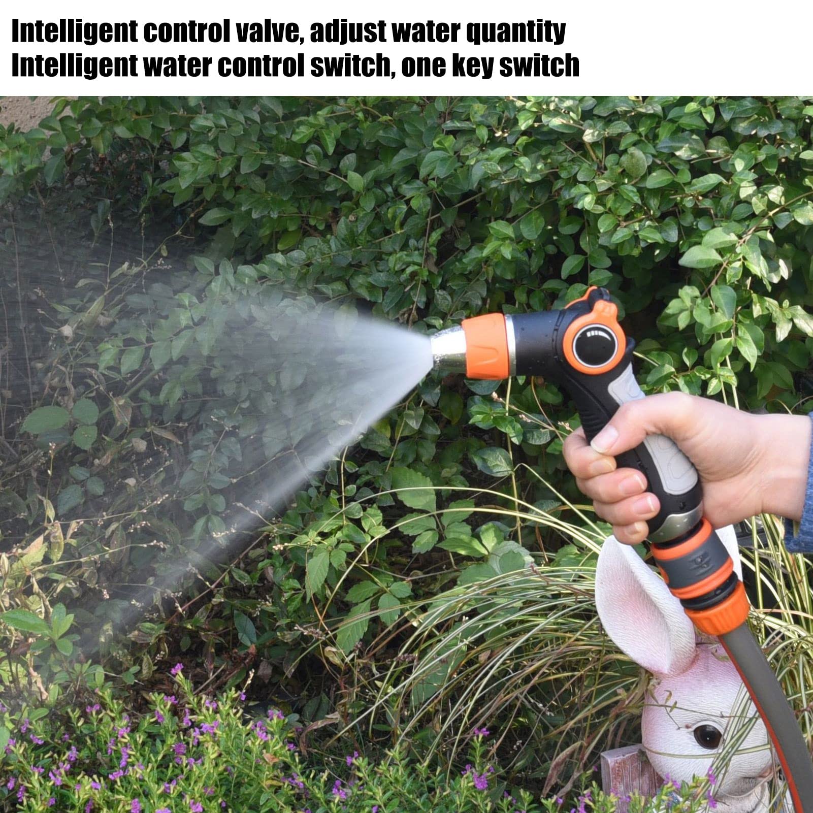 Garden Hose Nozzle,Hose Sprayer Zinc Alloy Hand Sprayer Intelligent Control Water Spray Head for Garden Household Car Washing