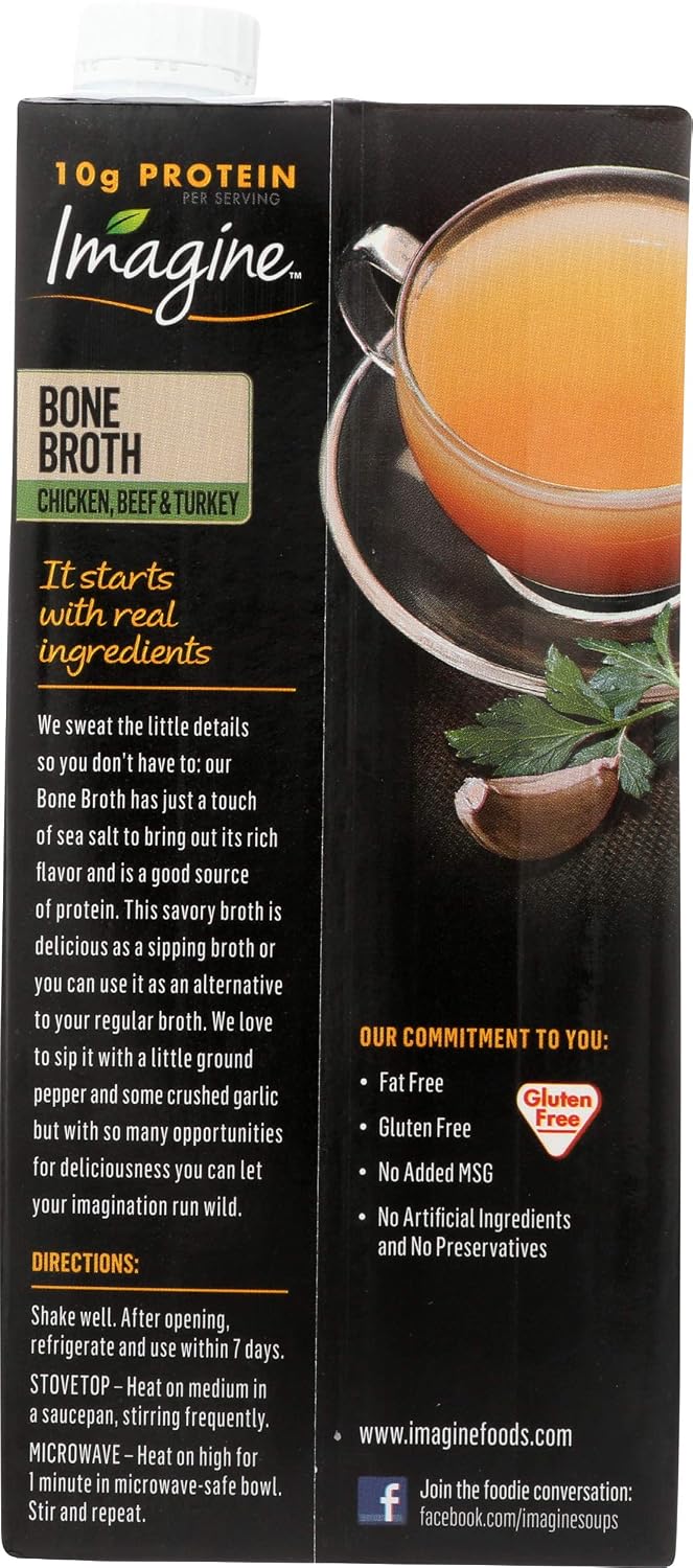 Imagine Bone Broth, Chicken, Beef & Turkey, 32 oz