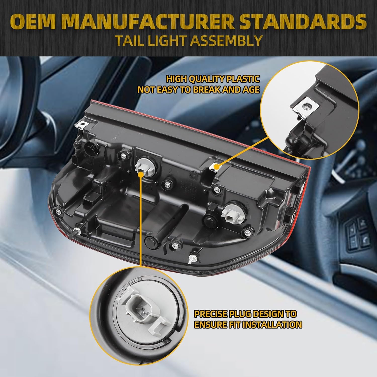Dasbecan Tail Light Assembly LED Compatible with 2017-2023 Honda Ridgeline Rear Lamp Right Passenger Side 33500T6ZA03