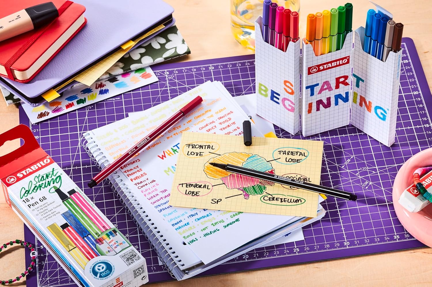 STABILO Pen 68 Premium Marker - Zigzag Cardboard Case with 18 Colours