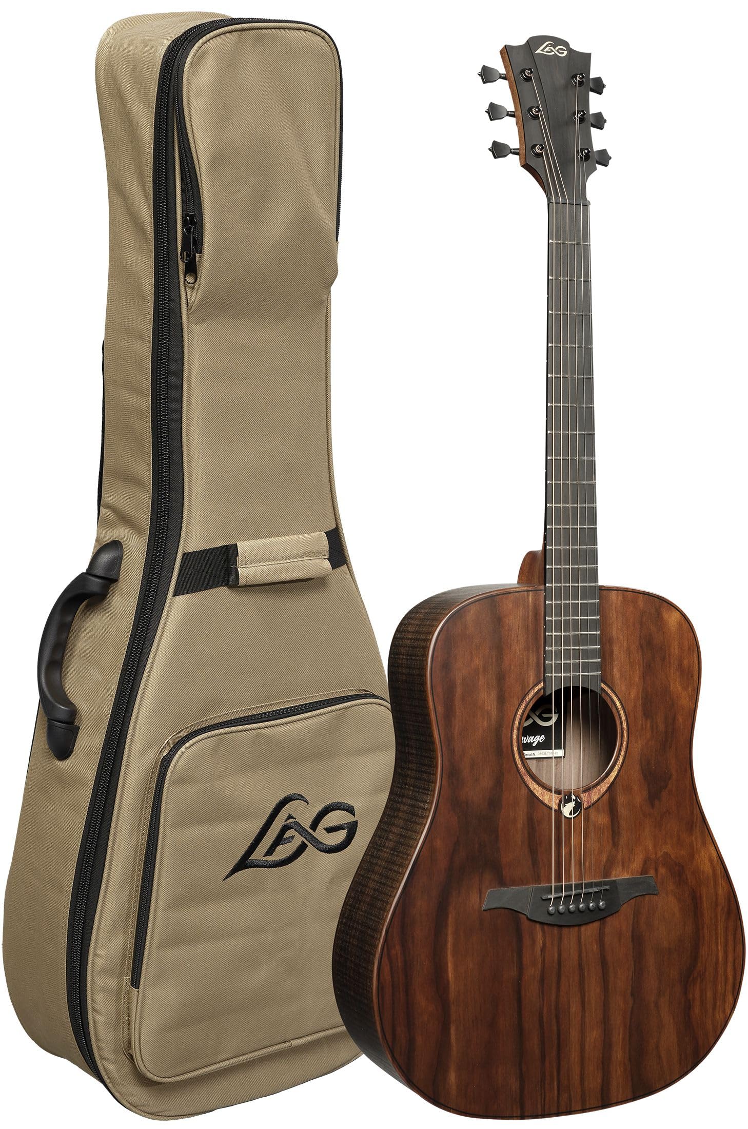 Amazon.com: LAG GUITARS Sauvage Dreadnought w/Hybrid Gigbag, Eco