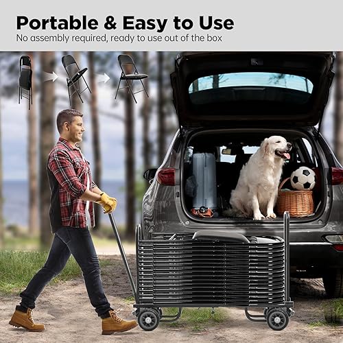 Miniatura 4 de Paquete de 4 sillas plegables con asientos acolchados, silla plegable acolchada con marco de acero para eventos, oficina en casa, silla plegable de