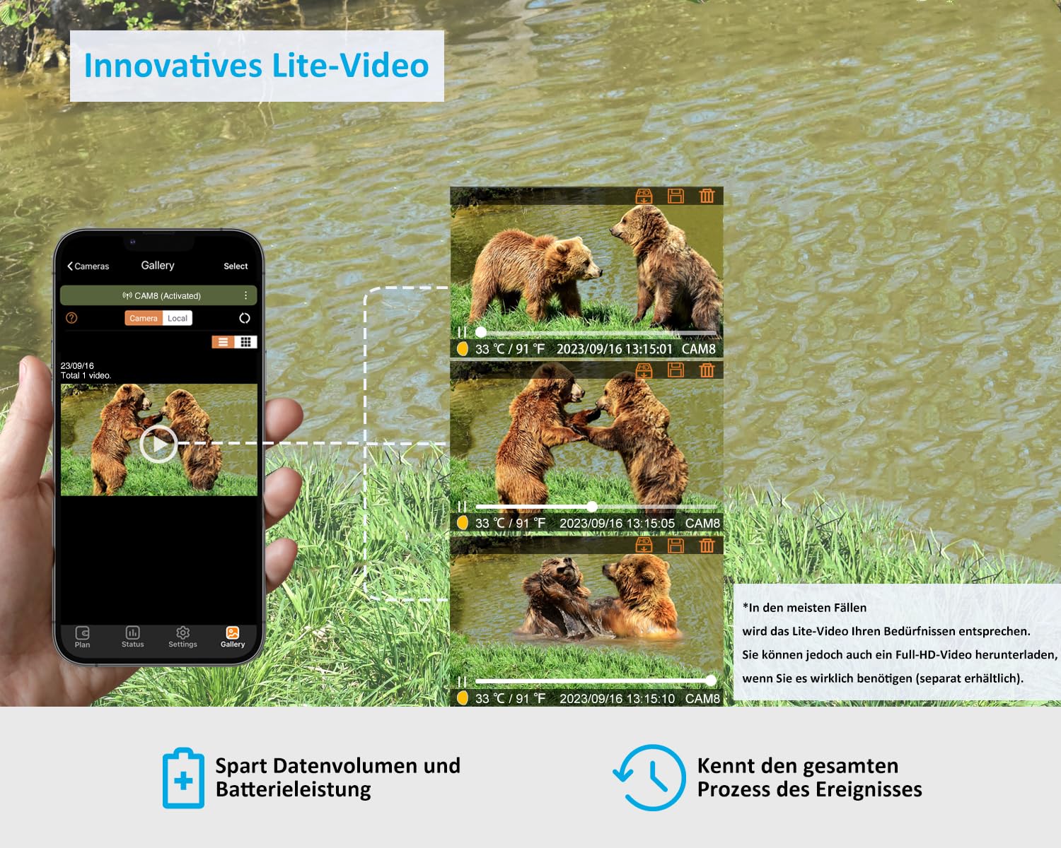 GardePro X20 4G LTE Wildkamera mit SIM-Karte und App, 48MP 1296P H.265 Video, No Glow Nachtsicht Bewegungsmelder, 4G Jagdkamera Wildtierkamera Handyübertragung, IP66 Fotofalle