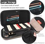 TIKOdirect Trousse d'accessoires pour boîtier de transport pour commutateur 2, Case de voyage portable avec couverture de protection, protecteurs d'écran, 4 Bouchons de poignée et stickers mignons, Noir