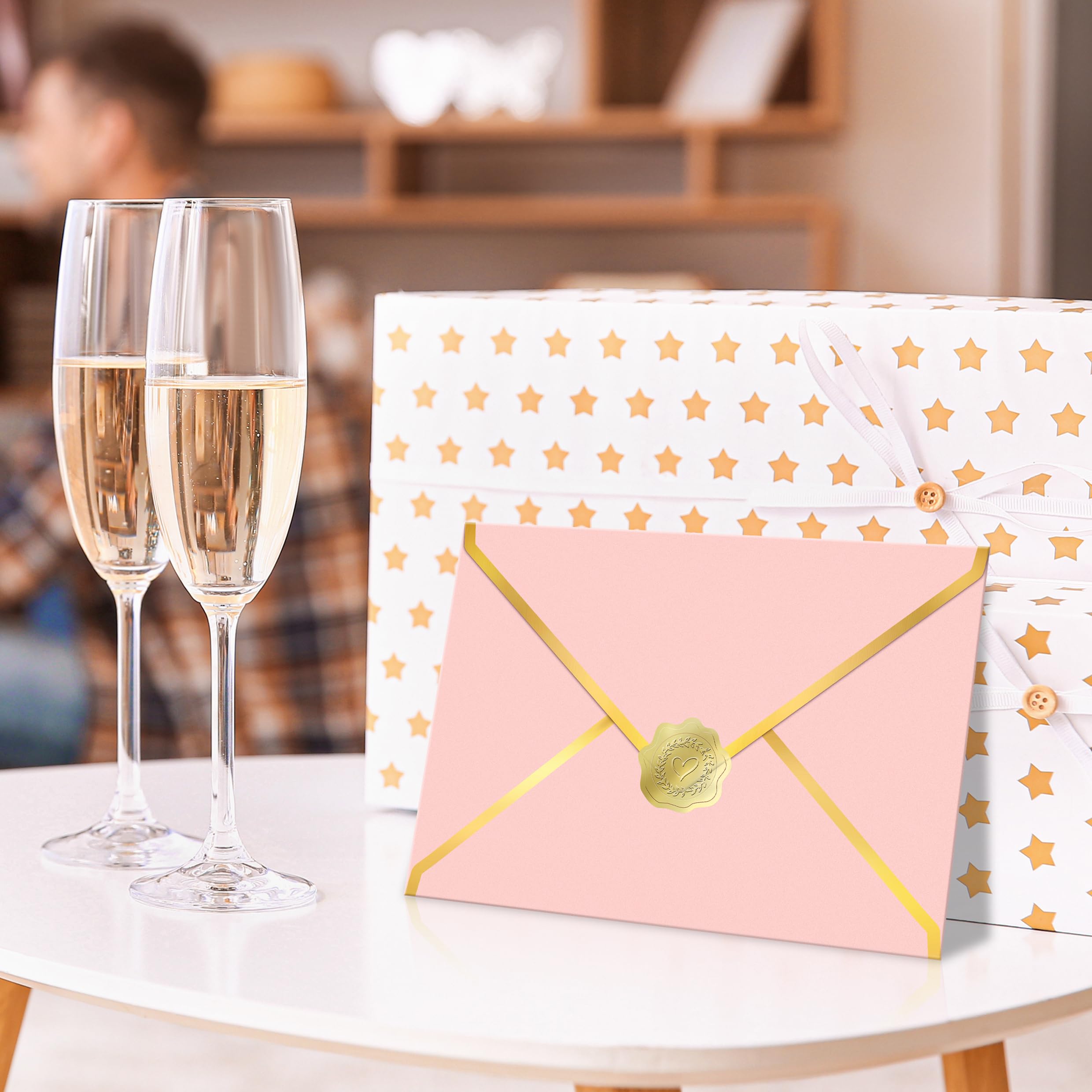 50 Pieces Pink Invitation Envelopes 5x7, Pink Pretty - View #3