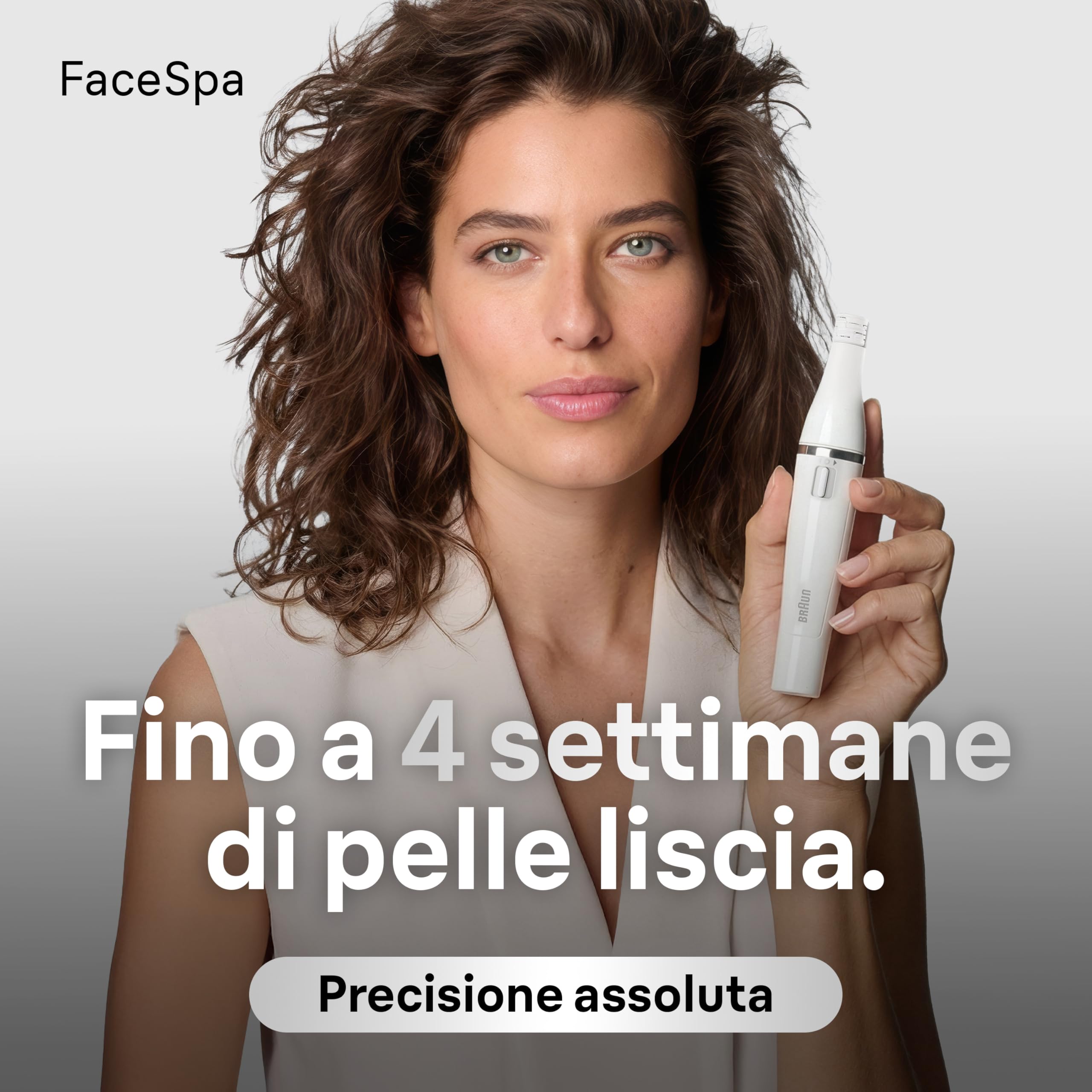 Braun FaceSpa Epilatore Viso Donna con Spazzola di Pulizia, 810V Bianco | Depilatore Elettrico con Spazzola di Pulizia per Epilare e Pulire il Viso, con 1 Accessorio