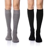 Womens Winter Warm Knee High Socks Ladies Wool Cozy Thick Hiking Skiing Comfy Thermal Boot Long Socks 2 Pairs