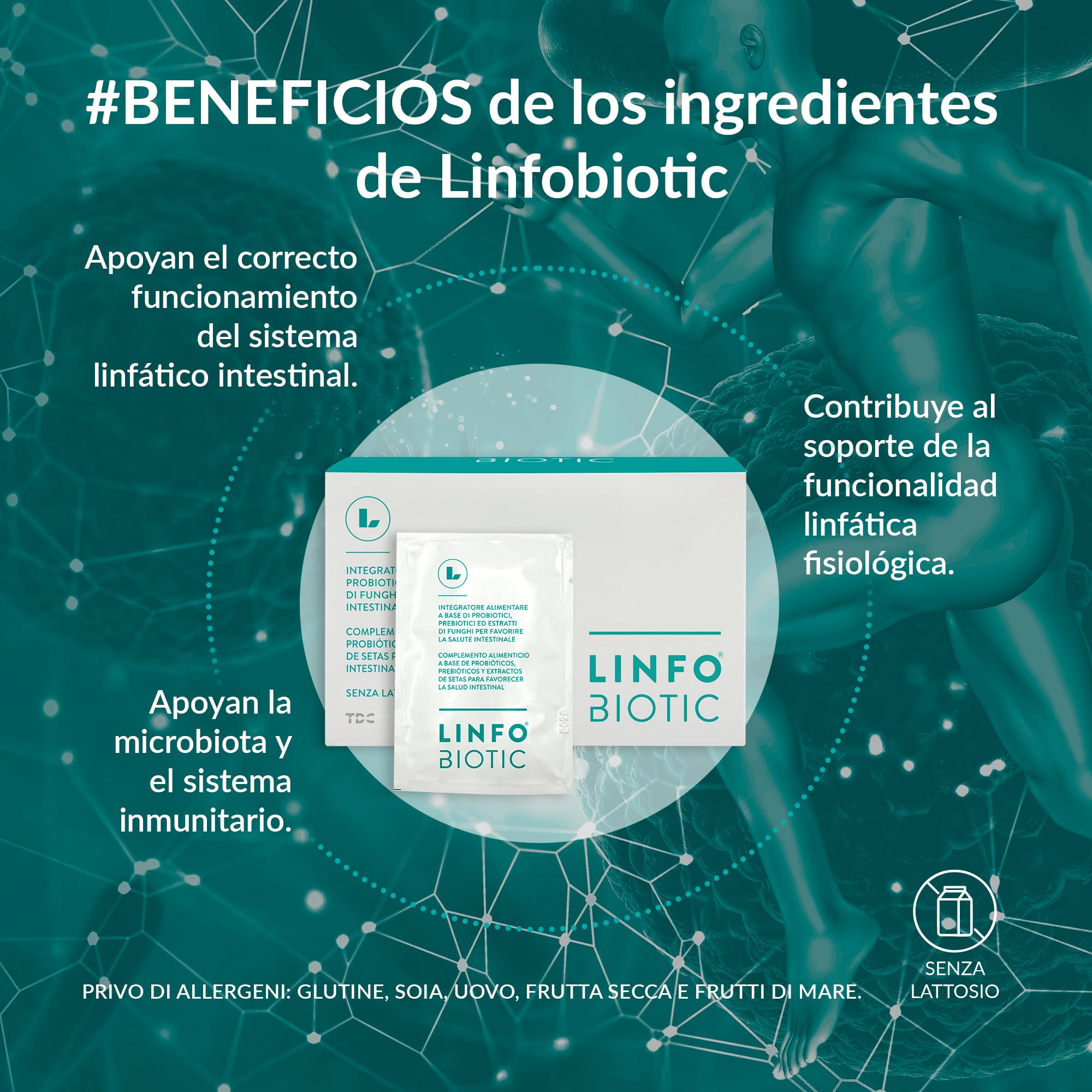 Linfobiotic - integratore alimentare formulato per supportare l'equilibrio del microbiota intestinale - 30 bustine