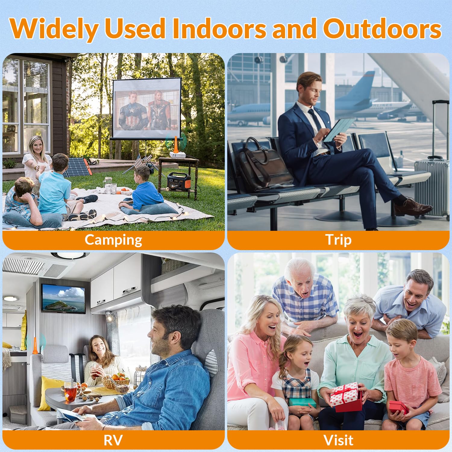 Antena de TV digital HD amplificada, antena HDTV de largo alcance para interiores y exteriores para canales locales, soporta Smart TV 4K 1080p y todos los televisores, amplificador de señal incluido