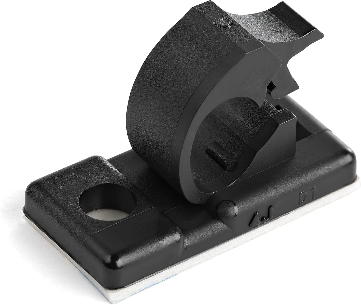 StarTech 100 Adhesive Cable Management Clips, Black, TAA, Sticky (CBMCC1) | Nylon Self Adhesive Clamp UL/94V-2 Fire Rated, Network/Ethernet/Office Desk/Computer Cord Organizer, Wire Holders