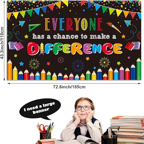 Miniatura 2 de Cartel motivacional para el aula, telón de fondo positivo, fondo inspirador para el maestro, cartel de bienvenida para el primer día de escuela,