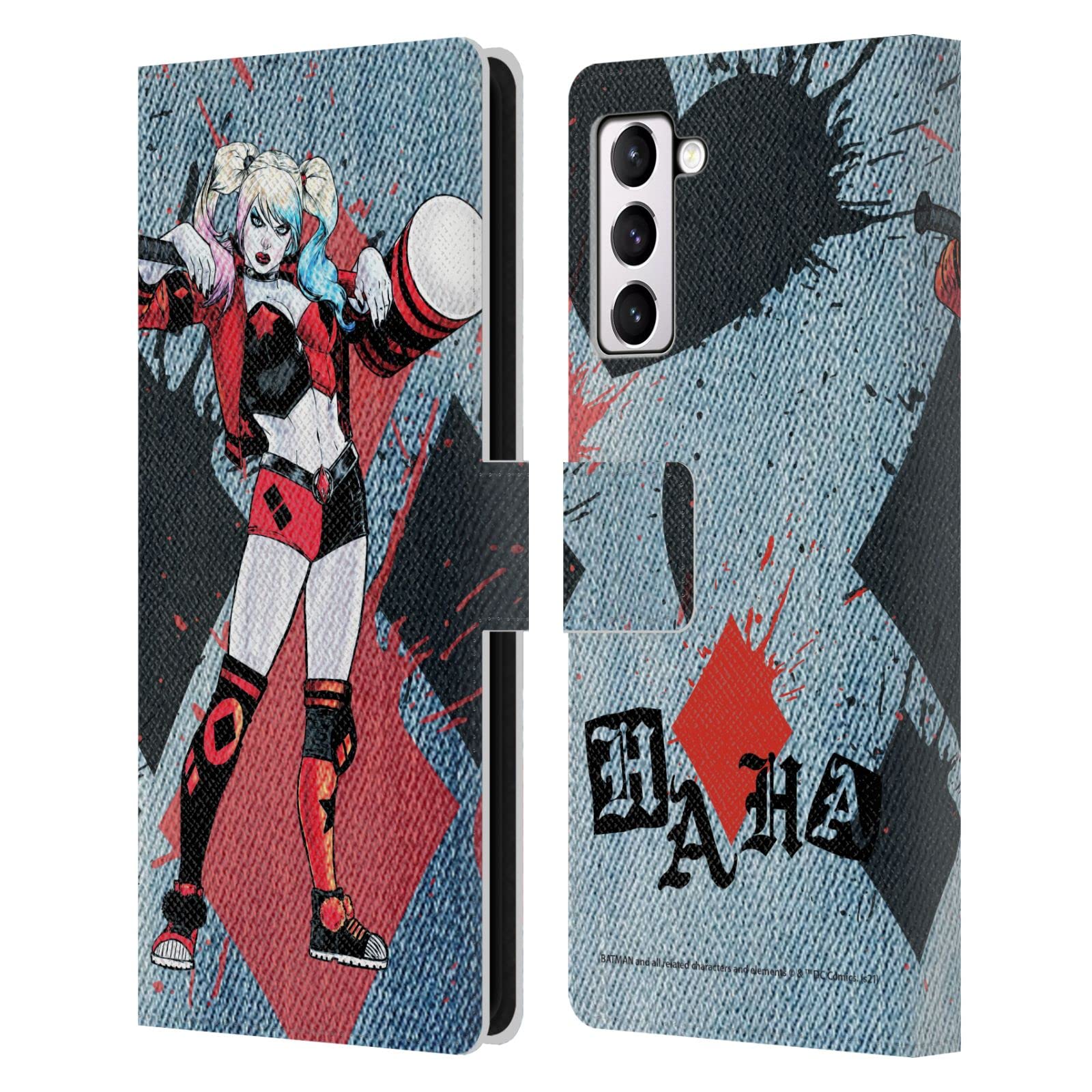 Head Case Designs Officially Licensed Batman DC Comics Mallet Harley Quinn Graphics Leather Book Wallet Case Cover Compatible with Samsung Galaxy S21+ 5G-image-44