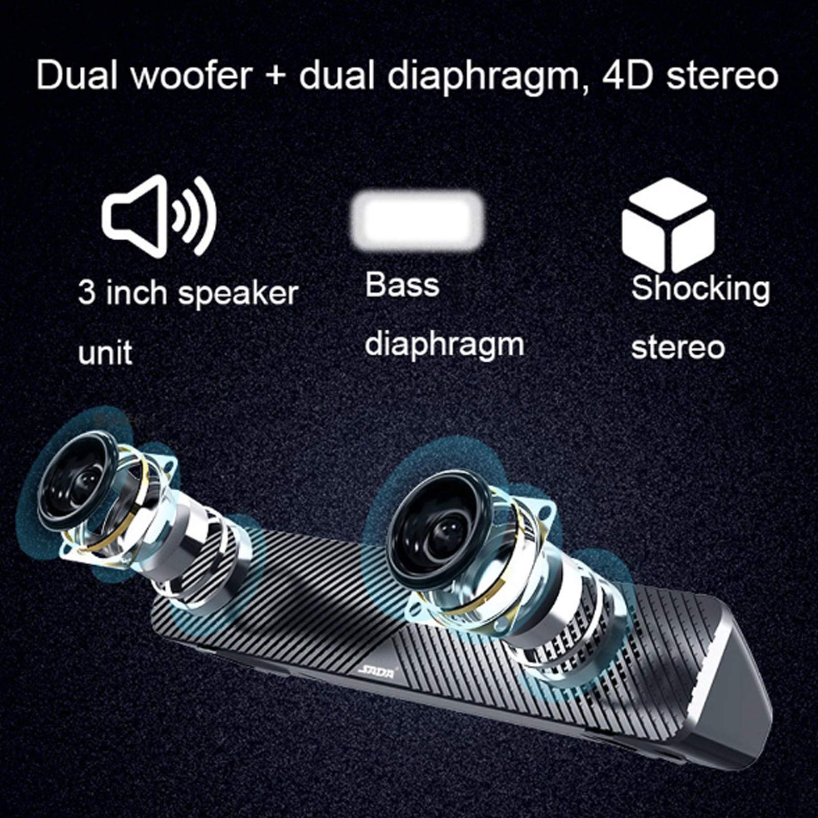 PC Altavoz Altavoces de Audio inalámbricos de 2.0 Canales para TV, Bluetooth, Surround estéreo 3D, Conexión HDMI/Óptica/AUX/RCA/USB Audio Estéreo