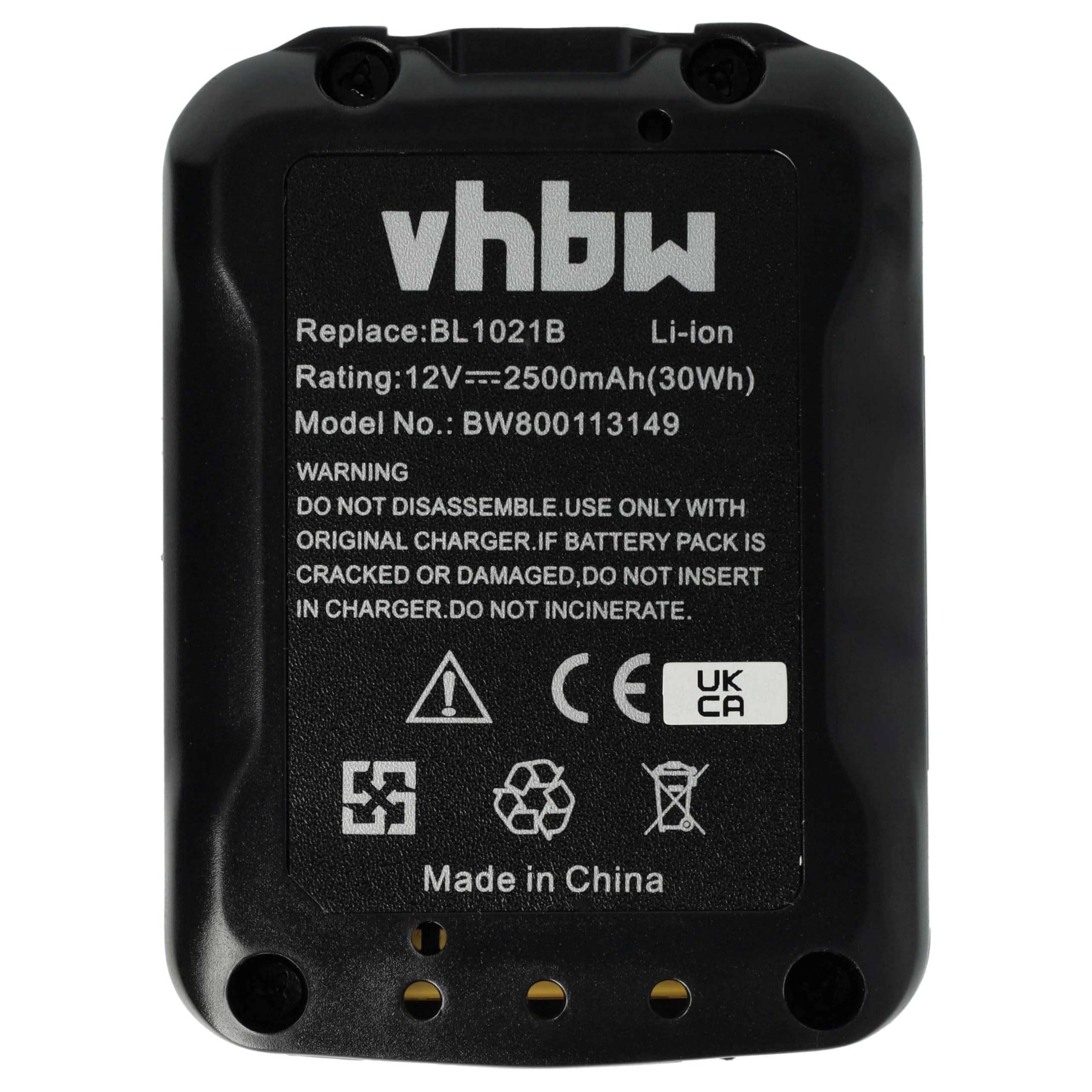vhbw 3 x akumulator kompatybilny z Makita DF332DWAX2 DF332DY1J DF332DWYX2 DF332DWYE DF332DWME DF332DZ elektronarzędzia (2500 mAh, Li-Ion, 12 V)