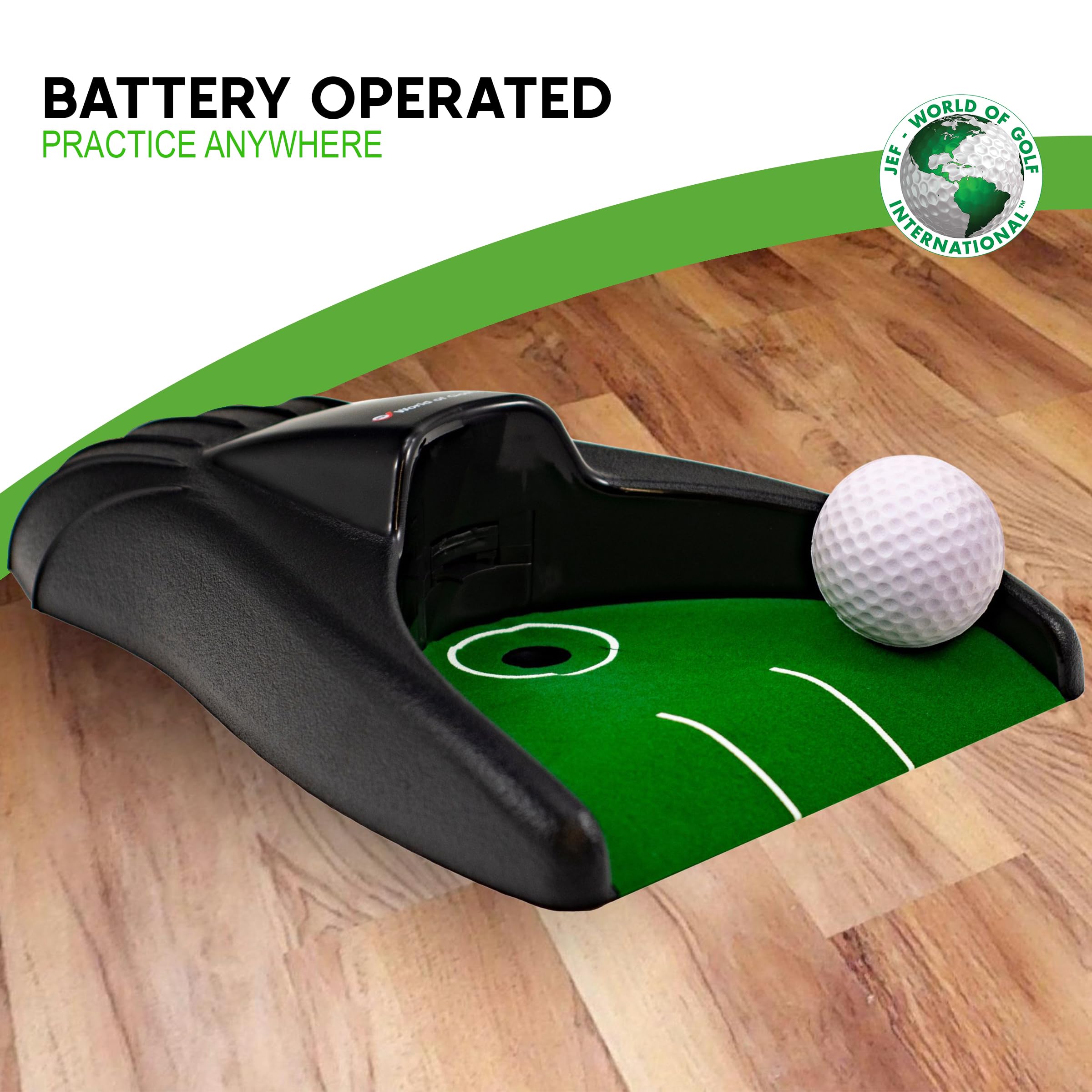 JEF WORLD OF GOLF Jr90 Automatischer Putting-Becher, Schwarz