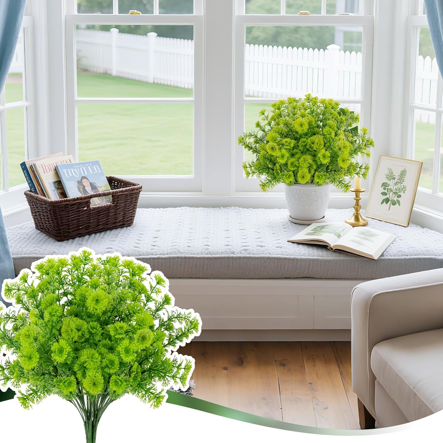 4PCS Small Fake Plants Decor Artificial Plants Indoor Artificial Greenery for Wedding Decorations Front Porch Garden Decor Patio Backyard Outdoor Decor Centerpiece Table Decorations 13.3IN - Image 5