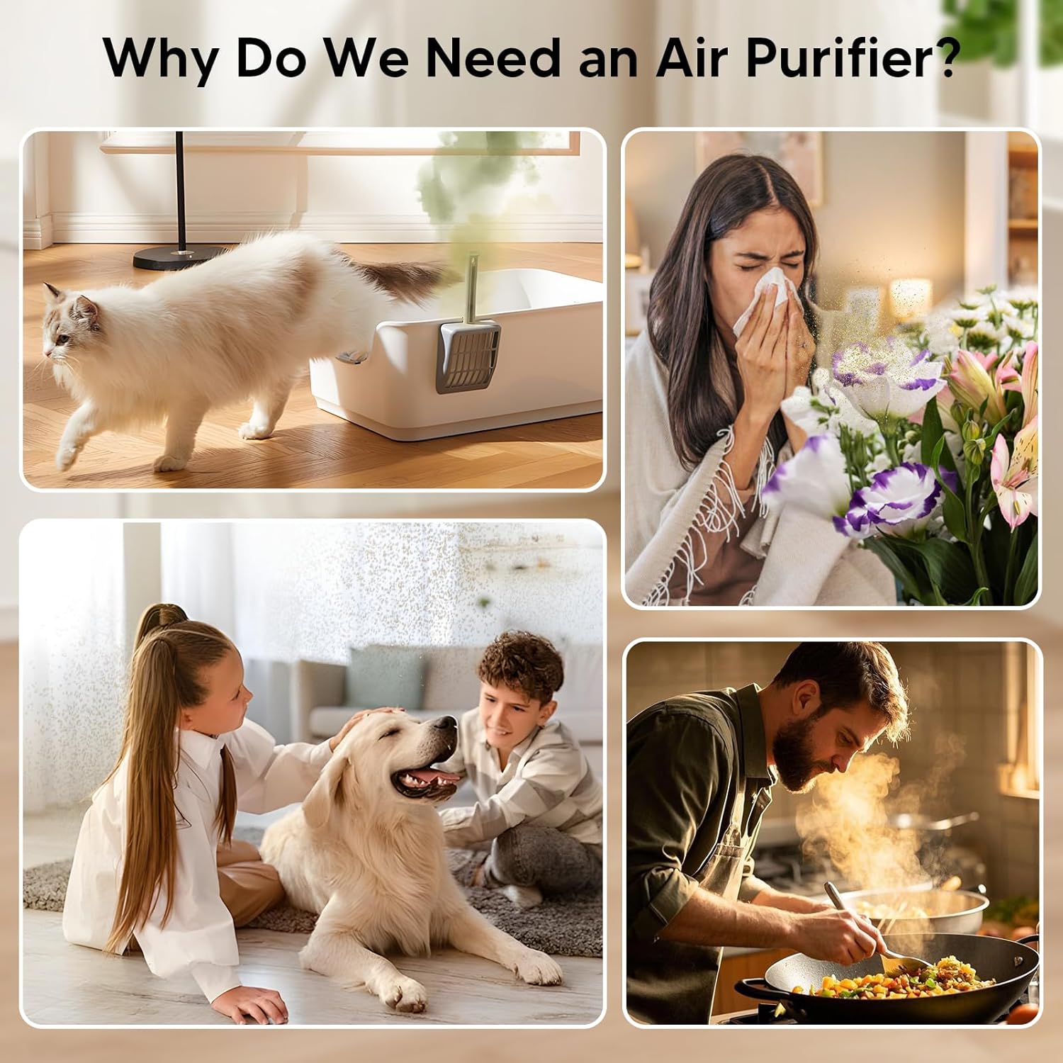 Air Purifiers for Home Bedroom Up to 1250 Ft² - H14 HEPA Air Purifier with Aroma & Sleep Mode - 24dB Small Room Air Purifier for Allergies, Smoke, Dust, Pollen, Pet Dander,4000B,White - Image 4