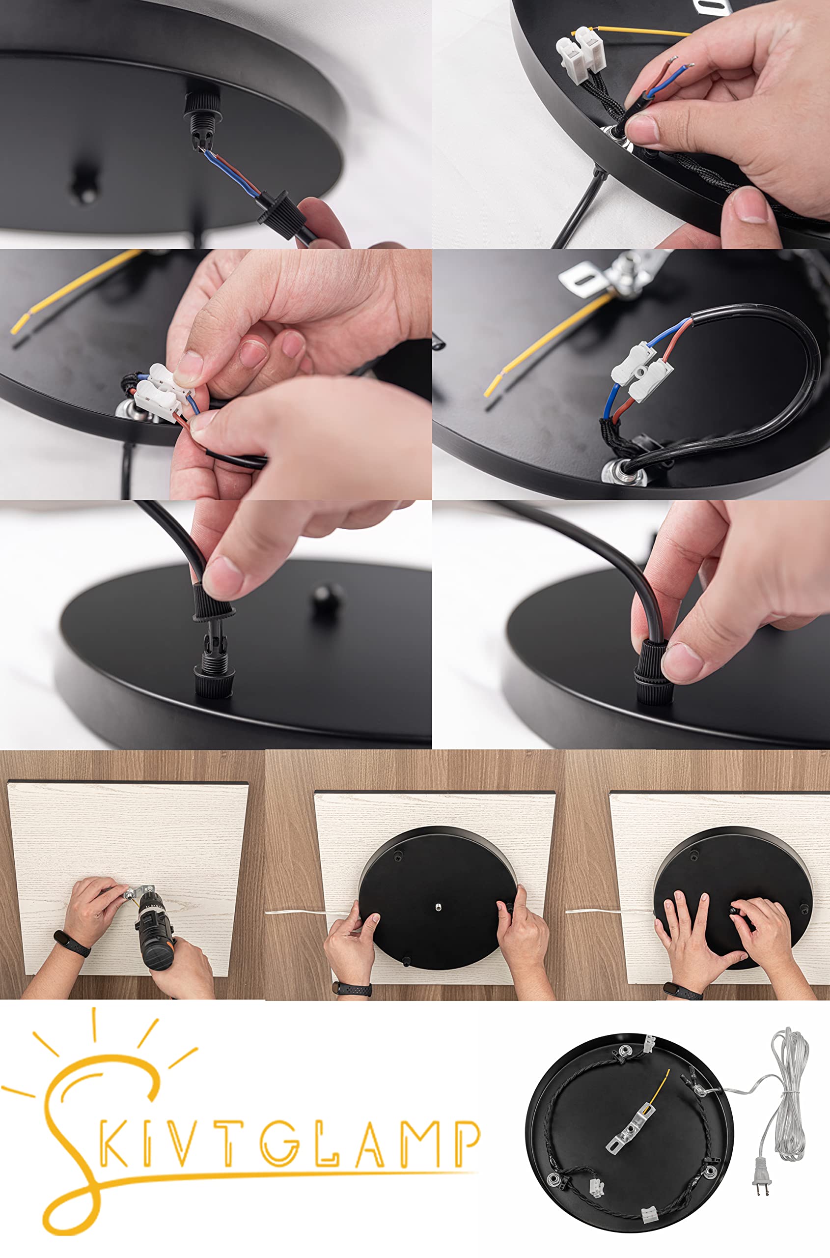 Amazon.co.jp : SKIVTGLAMP シャンデリア ライト 3灯 コンセント式
