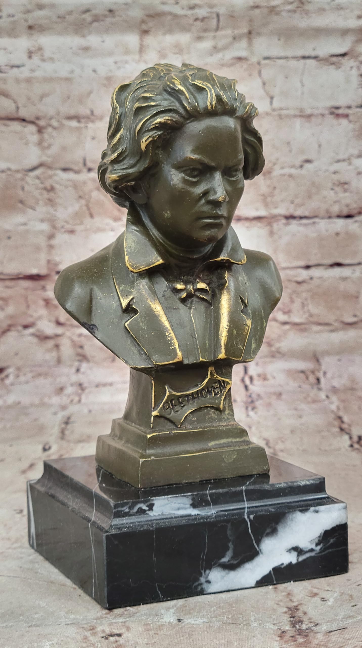 EUROPEAN BRONZE Classical Bronze Bust of Beethoven Sculpture Signed by Milo Music Art Figurine Hot Cast Decorative Handmade Gift Art