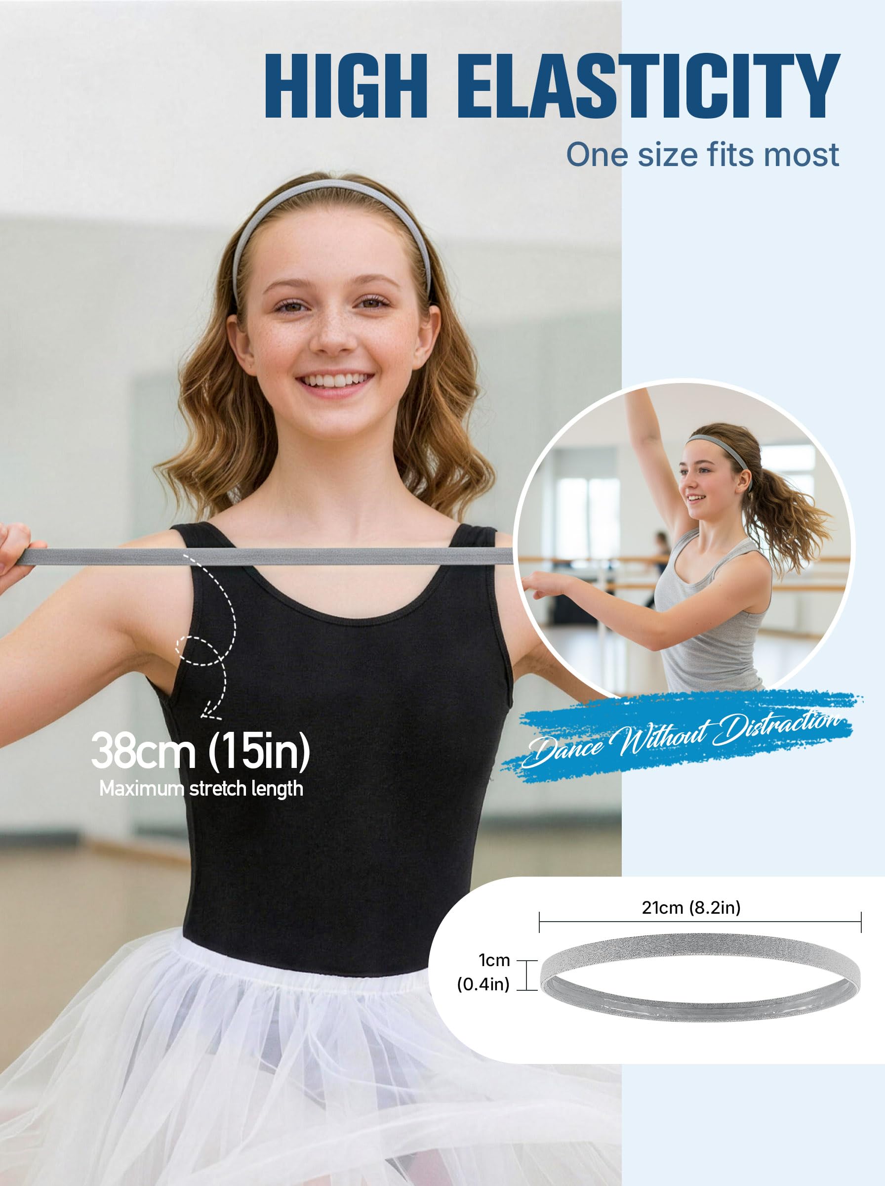 Awumbuk Cinta Pelo Deporte Niño, 5 Piezas Elastica Diadema Antideslizante para el Sudor Headbands Niño y Niña, para Fútbol, Correr, Yoga, Ciclismo, Baile
