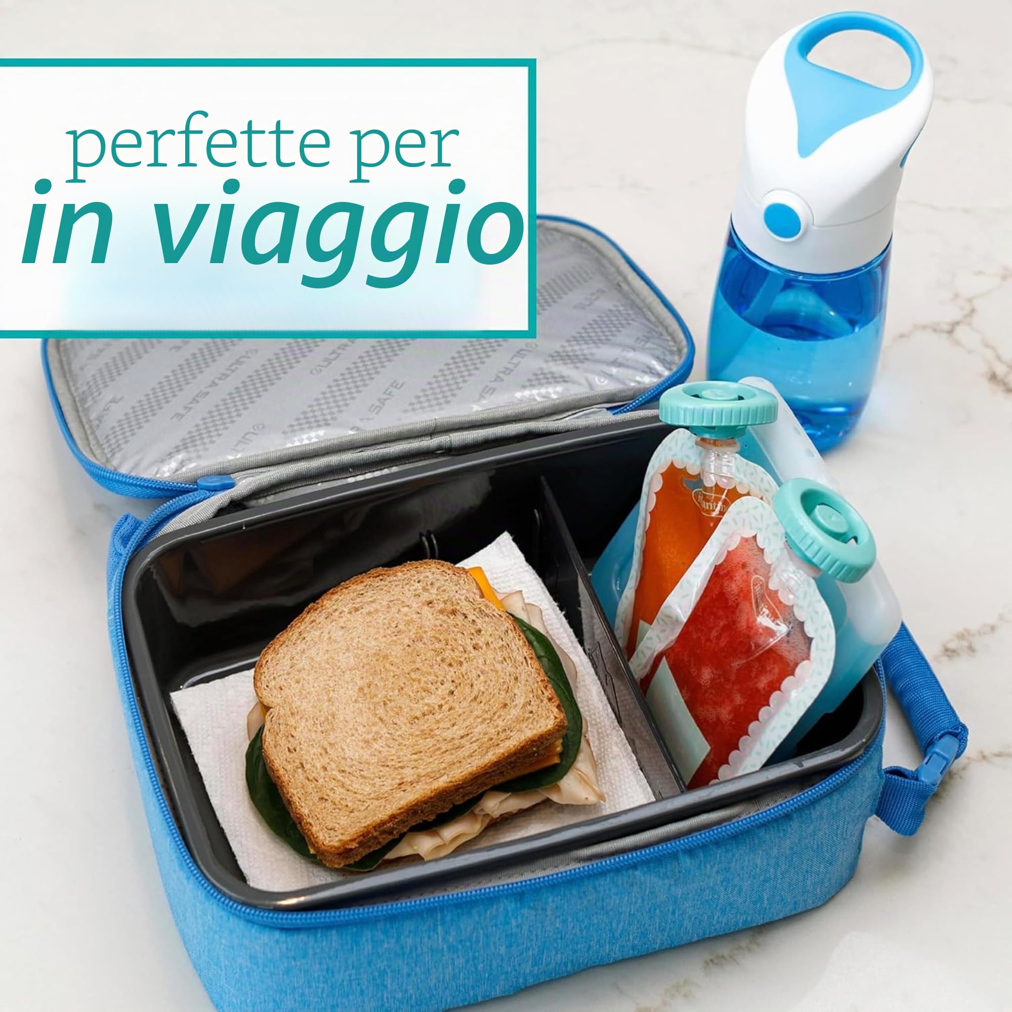 Infantino Squeeze Station Stazione Riempimento Buste Purea Neonati Lavabile Lavastoviglie Senza BPA