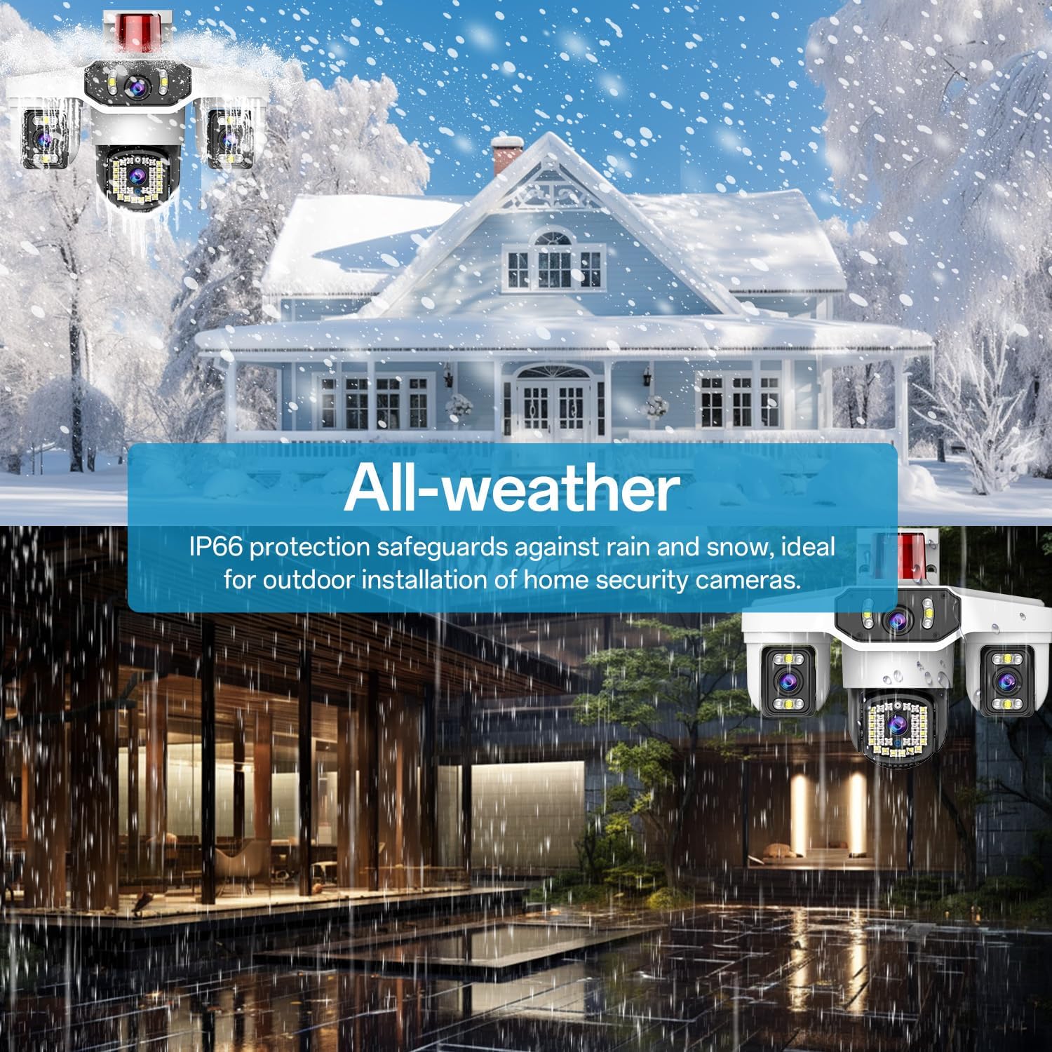 4MP Triple-Lens Outdoor Security Camera, 360° Pan/Tilt Coverage, Human Tracking & Night Vision, 2.4GHz WiFi, SD/Cloud Storage,2-Way Talk, Works with Mobile Apps & PCs - Image 6