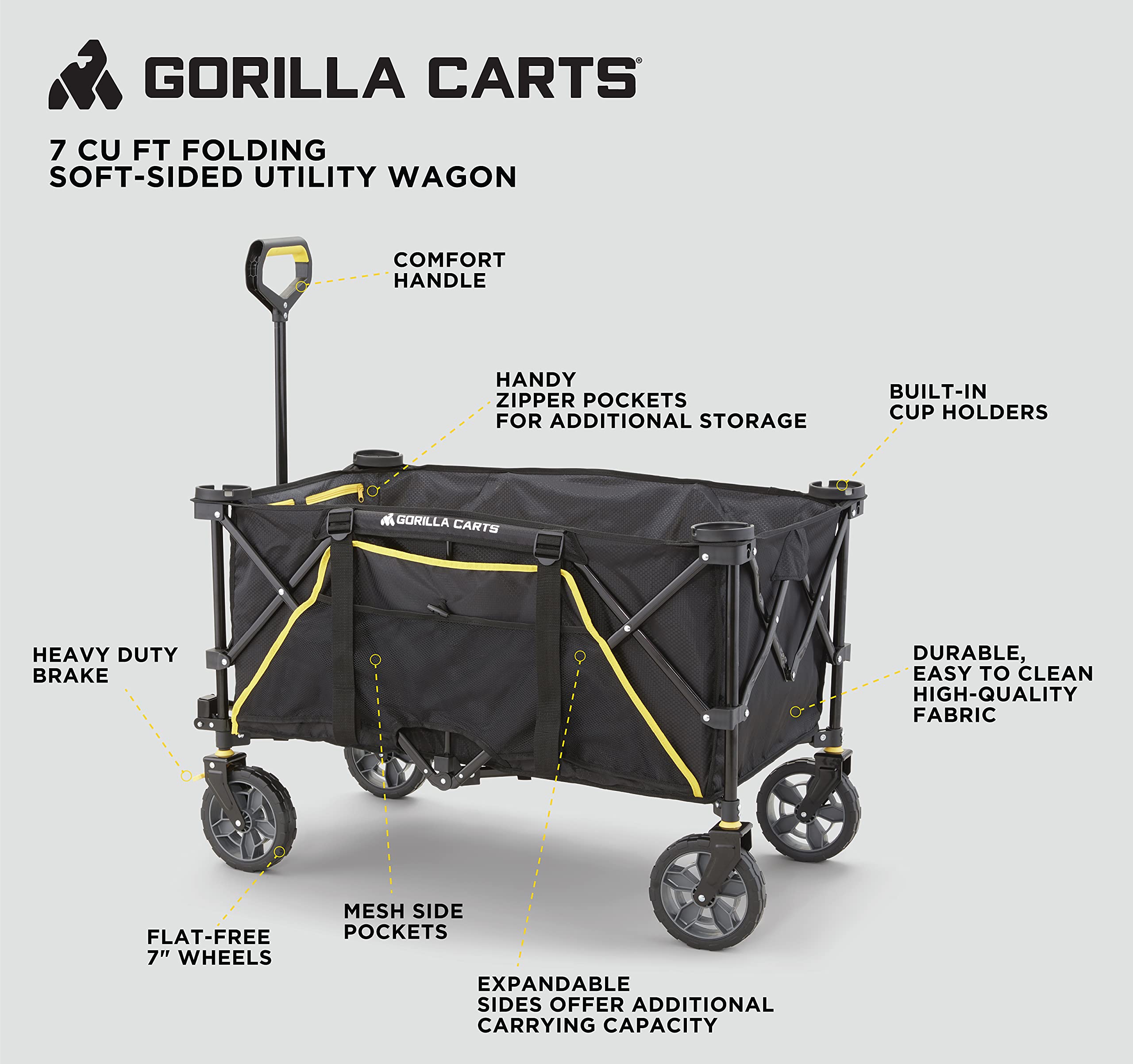 Buy Gorilla Carts GCSW7P 7 Cu. Ft. Collapsible Folding Outdoor Utility