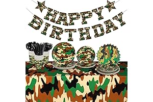 Camo Decorations for Party: Rtteri 171PCS Camouflage Themed Party Supplies Set