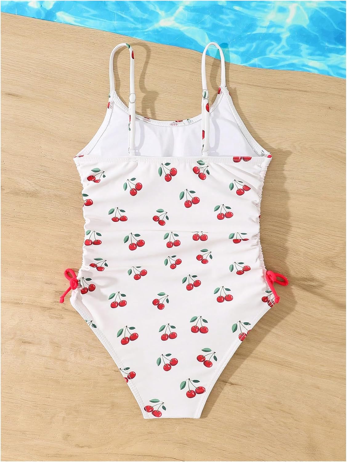Milumia Girl's Floral One Piece Swimsuit Bow Tie Side Spaghetti Strap Bathing Suit