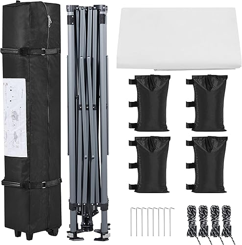 Miniatura 7 de Yaheetech Tienda de campaña desplegable de 10 x 10 pies para 1 persona, tienda de campaña comercial portátil instantánea, kiosco al aire libre con 1