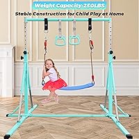 Vista 5 de Barra de Gimnasia Plegable, Barra Horizontal de 5 Pies, Barra de Entrenamiento Ajustable para Niños de 3 a 15 Años, Barra de Gimnasia para Niños