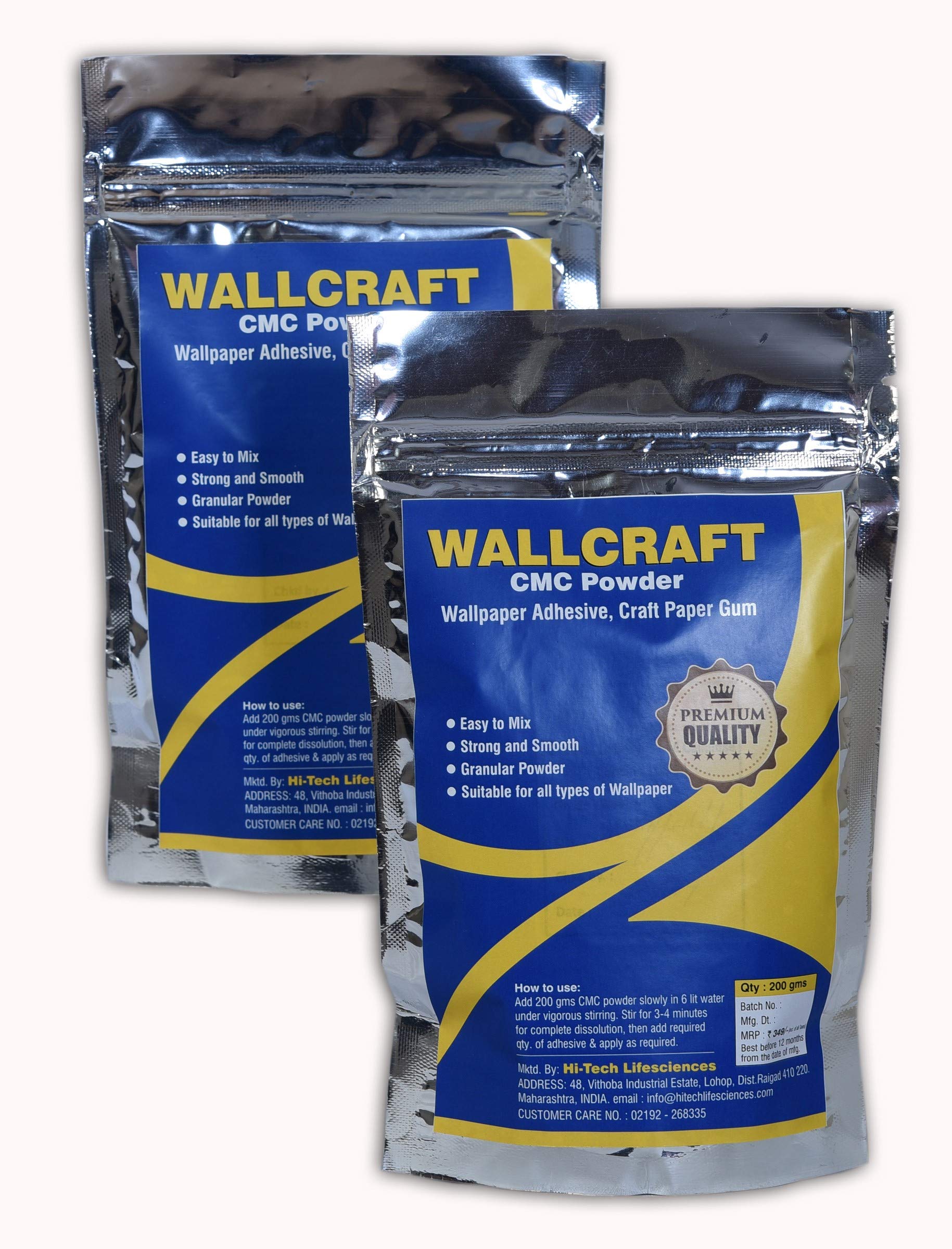 Wallcraft- CMC Powder All Purpose Wallpaper Adhesive - Craft Paper Gum - 200 g Each (Pack of 2, White) (B08J3RB2VH) Amazon Price History, Amazon Price Tracker