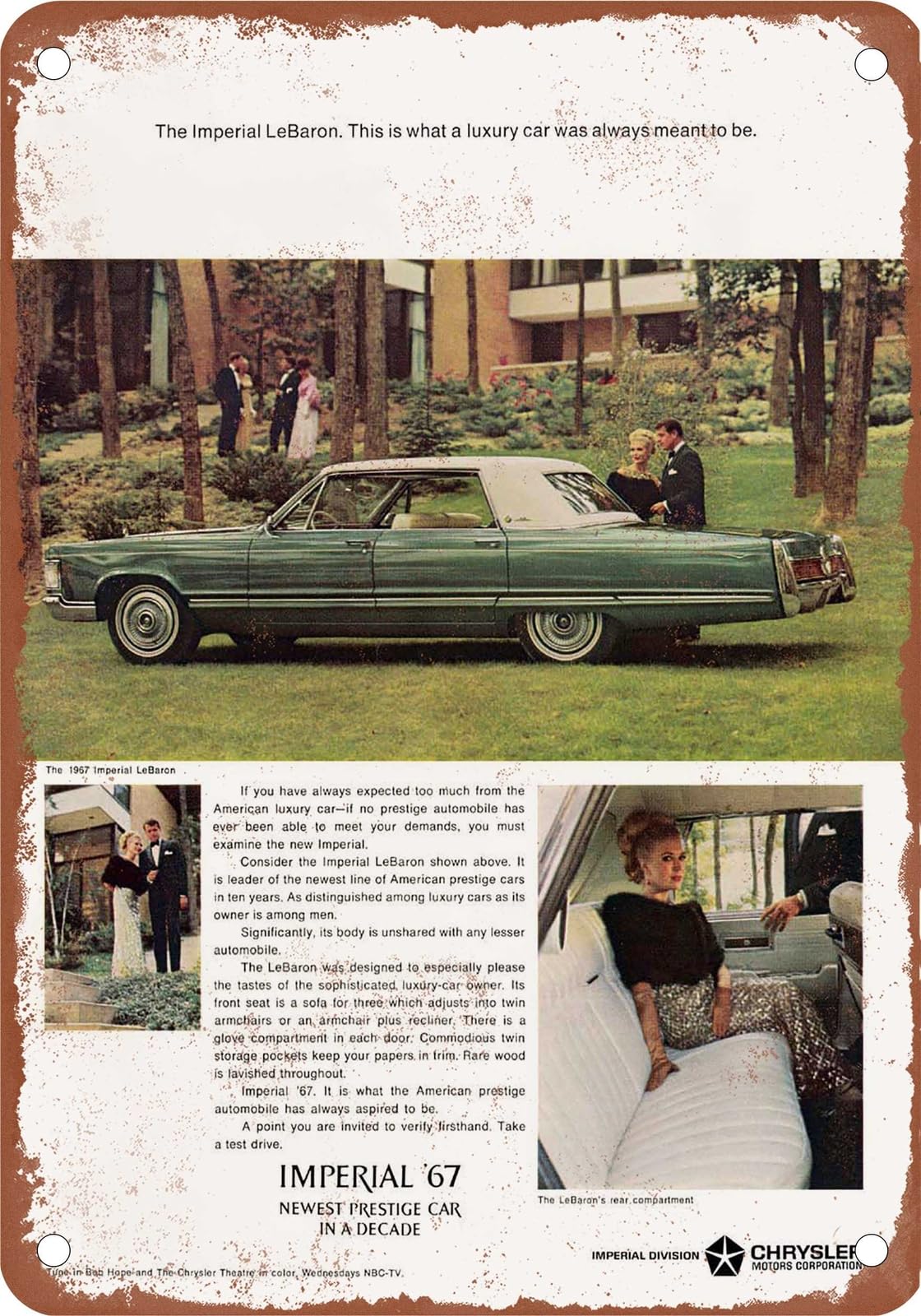 Miaomansenstore Metal Sign - 1967 Imperial Vintage Ad 07 - Old Retro Rusty Look Home Decor