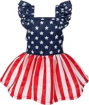 Fitwarm 4th of July Star Dog Dress, Patriotic Clothes for Small Dogs Girl, Festive Pet Outfit, Blue, Red, White, Medium
