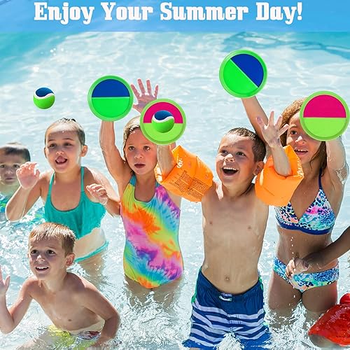 Miniatura 2 de Juguetes exteriores para niños de 4 a 8 años – Juego de pelotas para lanzar y atrapar, juegos al aire libre para niños y adultos con 6 paletas y 3