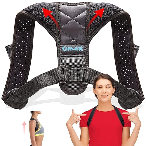 OMAX Corrector de postura para hombres y mujeres enderezador de columna vertebral superior de la espalda soporte de corrección para hombro y cuello