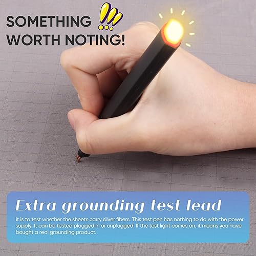 Miniatura 8 de Grounding Sheets - Sábanas tamaño Queen, 95% algodón orgánico + 5% fibra plateada pura, sábanas conectadas a tierra (Queen, 60 x 80 x 13 pulgadas,