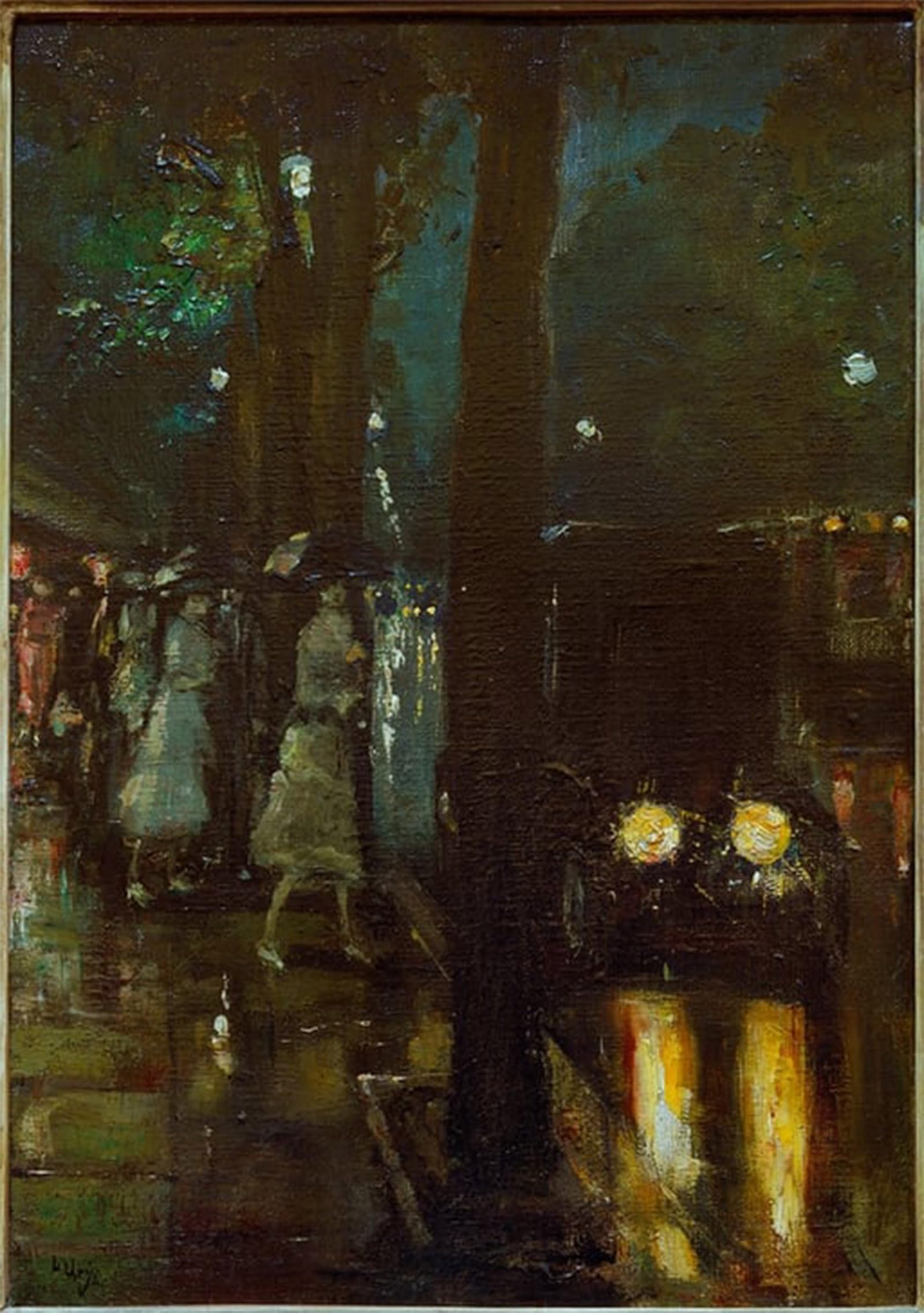 ARTXLXXBN Famous Painting Art Wall Decor Abstract Art Picture Nocturnal Scene on Kurfürstendamm with View by Lesser Ury Animal Pictures for Home Decor 60x90cm