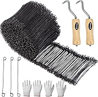 Breezliy 500pcs 6" Double Loop Rebar Wire Ties, 16 Gauge Rust-Resistant Steel Bar Ties with Twister Tool & Gloves for Concrete Construction