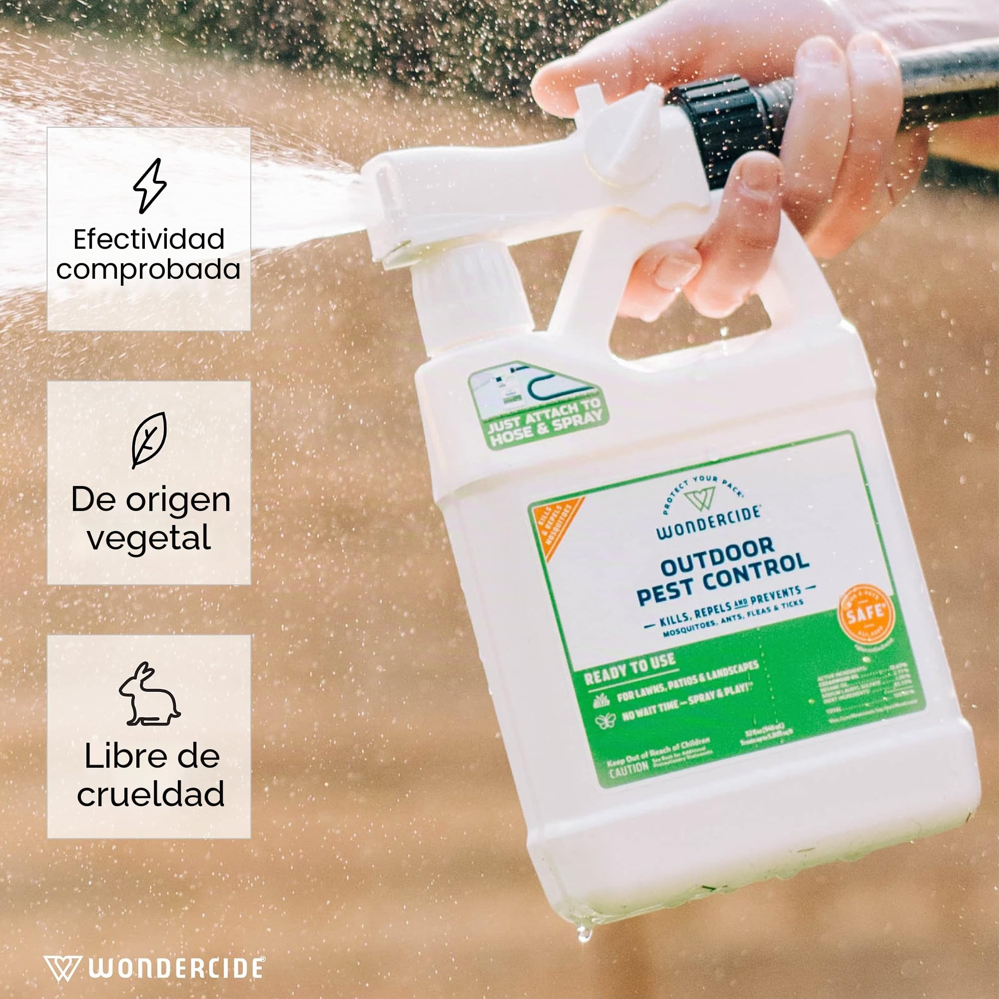 Wondercide Ready-to-Use Natural al Aire Libre Control de plagas Spray – 32oz | Mata y repele 100S de Insectos | Repelente de mosquitos, hormigas, insectos, tratamiento, asesino, listo para usar, seguro para mascotas y niños
