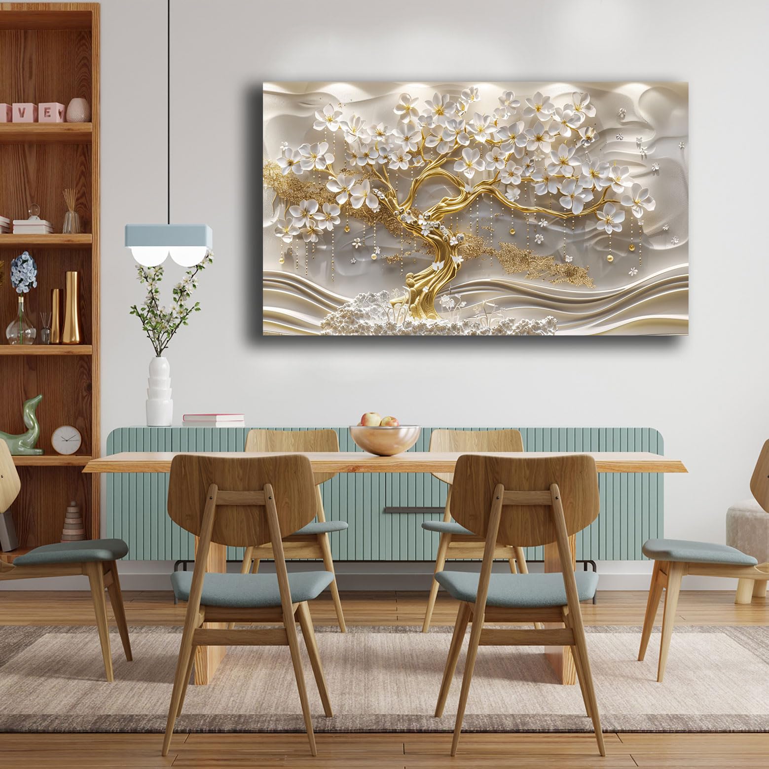 Printerland Quadro Moderno soggiorno ALBERO della VITA Astratto Quadri moderni da Parete grande Stampa su tela Canvas Decorazione Murale muro Arredo Camera da letto Salone (12, 50x100 cm)