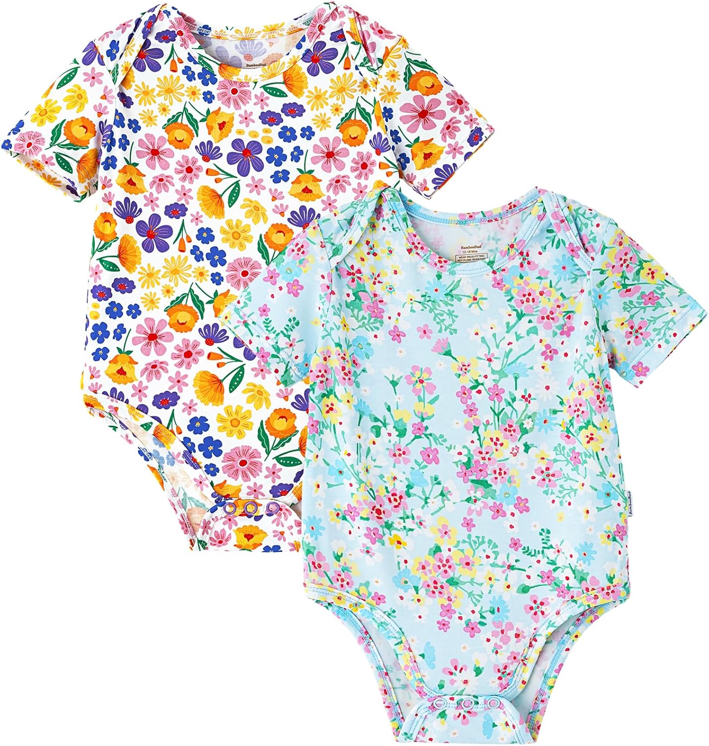Newborn Bodysuit Unisex Baby Bodysuits Infant Boy Girl Short Sleeve Pajamas 2-Pack Sleepwear PJ Bamboo Viscose